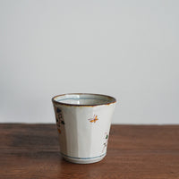 Kazuaki Shimura 志村和晃- Hand-Painted Floral Faceted Cup KAS06