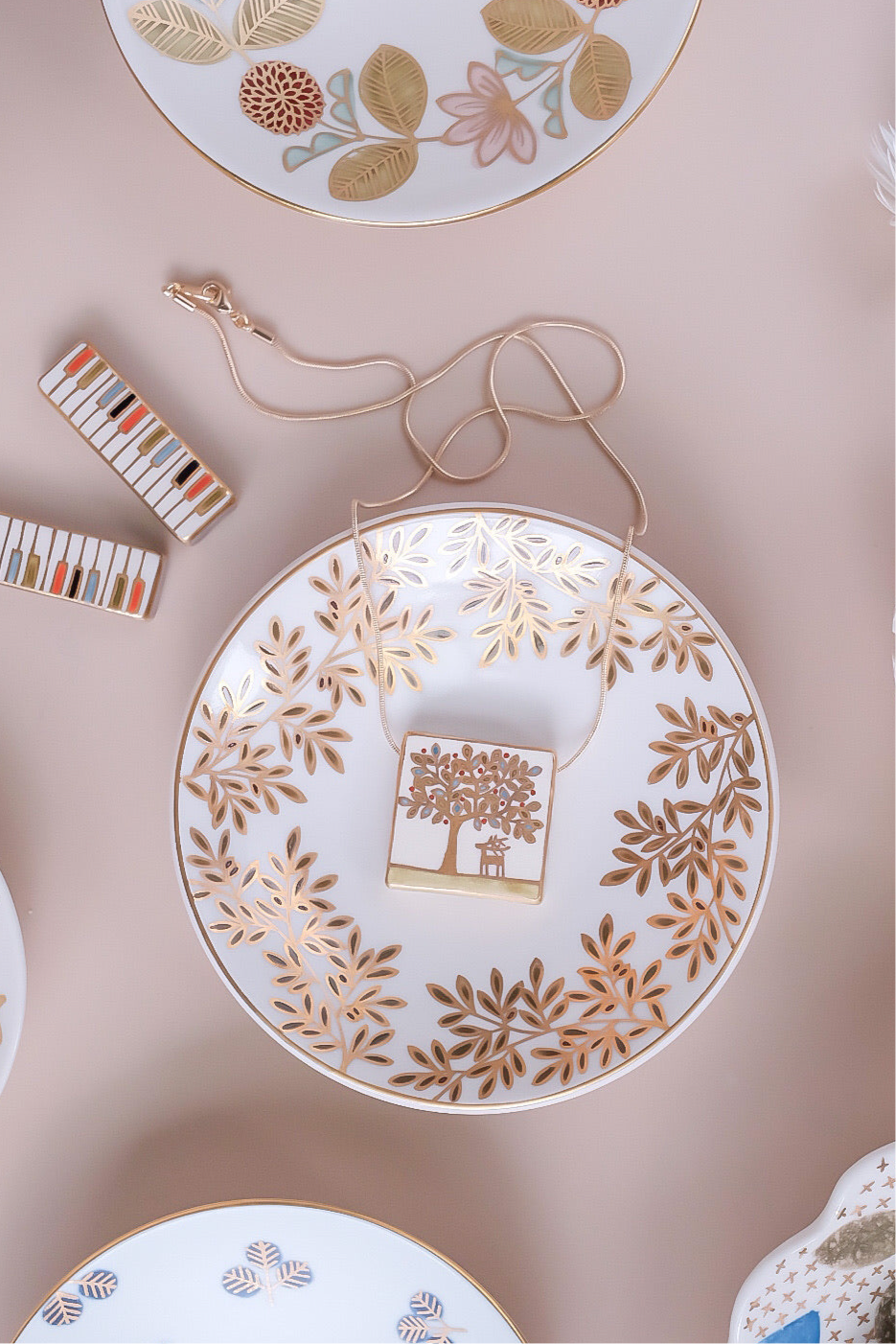 Natsumi Iino 飯野夏實 Gold Decor Small Plate - Bird NI005b