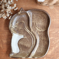 Mashiko Pottery Yoshizawa Squirrel Plate