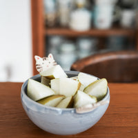 Fumiko Kondo 近藤布美子 - Purple Cat Bowl with Handle FK12