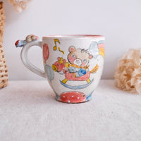Asako Yamaguchi 山口麻子 Animal Tall Mug with Deco on Handle AI04