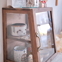 Natural Wood Storage Display Rack - Dark