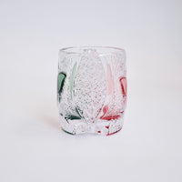 Edo Kiriko Whisky Glass Rock Glass "Butterfly" Green/Red by Junichi Nabetani, Master of traditional crafts