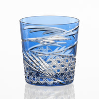 Kagami Crystal - Whiskey Glass, Edo Kiriko “Mai”- Blue