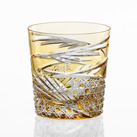 Kagami Crystal - Whiskey Glass, Edo Kiriko “Mai”- Yellow