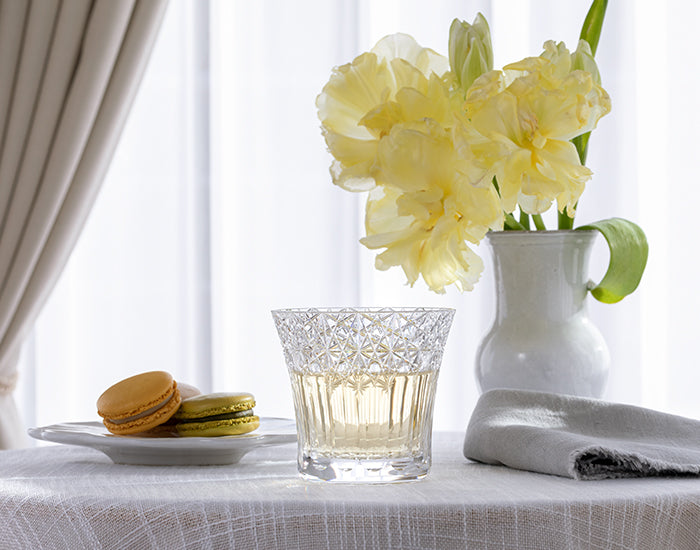 Kagami Crystal - Whiskey Glass, Edo Kiriko “Yume-iro” White