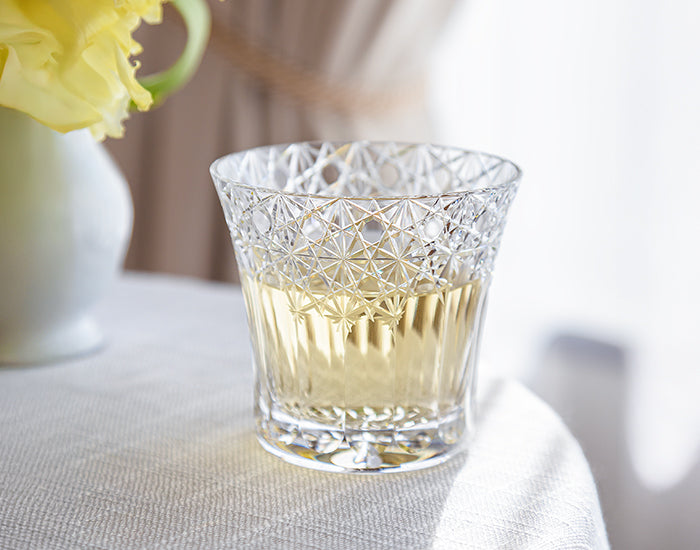 Kagami Crystal - Whiskey Glass, Edo Kiriko “Yume-iro” White