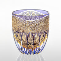 Kagami Crystal - Whiskey Glass, Edo Kiriko Kasaneirome “Hana Kagami” By Satoshi Nabetani, Master of traditional crafts