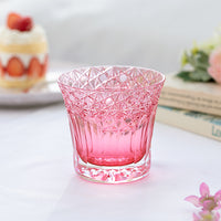 Kagami Crystal - Whiskey Glass, Edo Kiriko “Yume-iro” Red