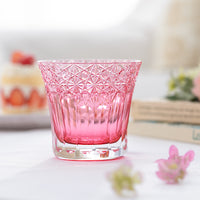 Kagami Crystal - Whiskey Glass, Edo Kiriko “Yume-iro” Red