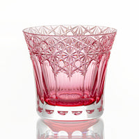 Kagami Crystal - Whiskey Glass, Edo Kiriko “Yume-iro” Red