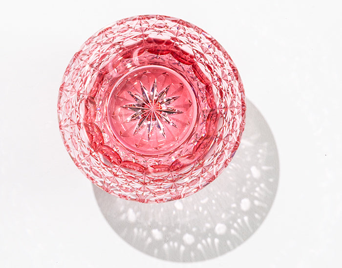 Kagami Crystal - Whiskey Glass, Edo Kiriko “Yume-iro” Red