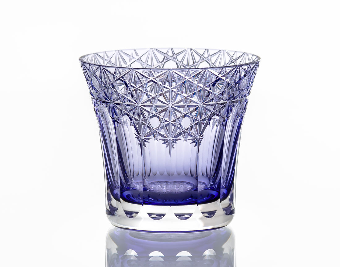 Kagami Crystal - Whiskey Glass, Edo Kiriko “Yume-iro” Purple