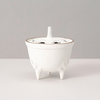 IWACHU Iron "Korosu" Flower Petal Incense Burner -White/Gold