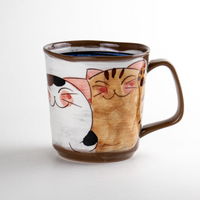Hasami ware Friendly Cats Mug