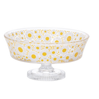 Aderai Glass Retro Pedestal Shallow Dessert Bowl - Nobana