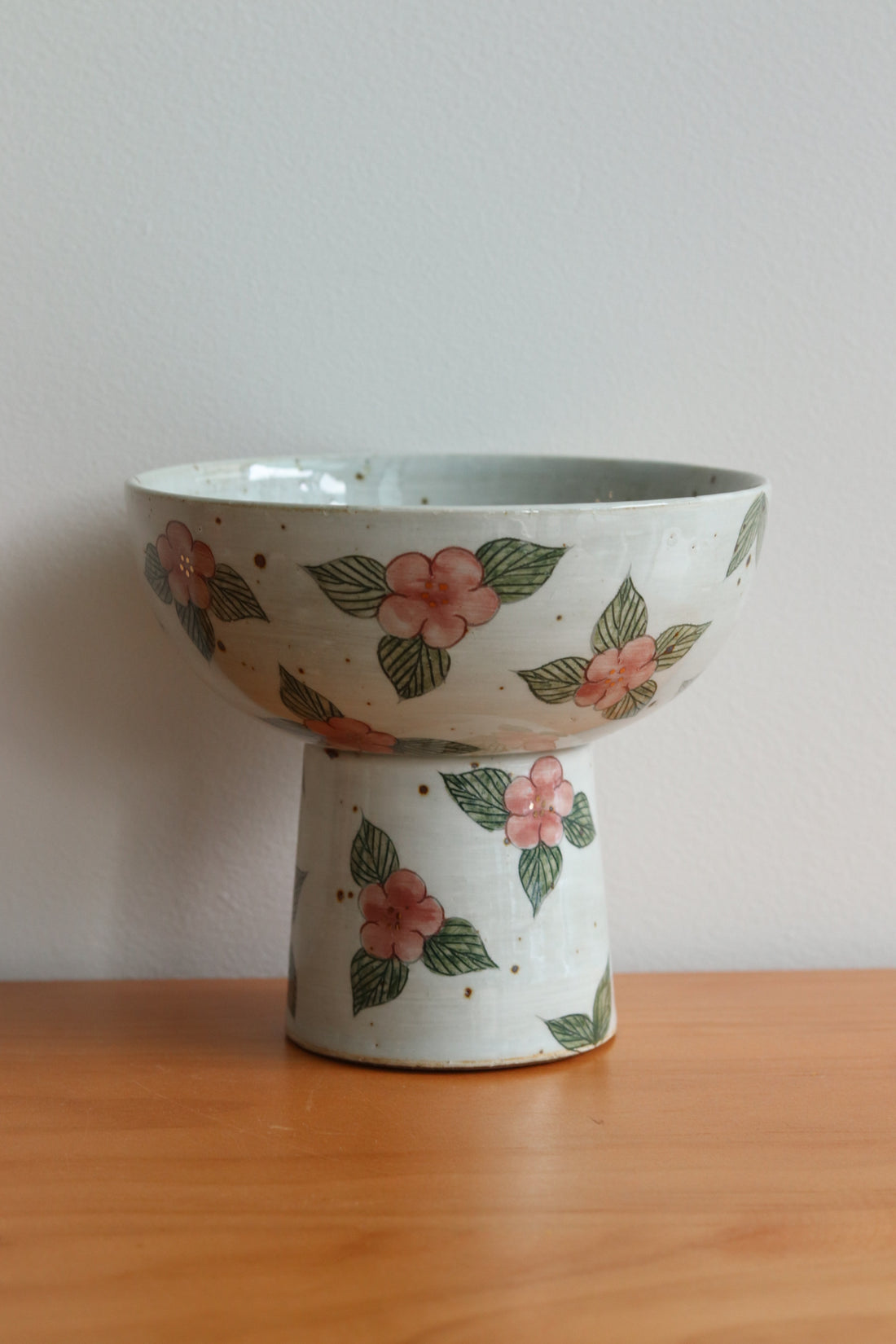 Cool Banana Hand Craft Pedestal Bowl -Camellia FQC48