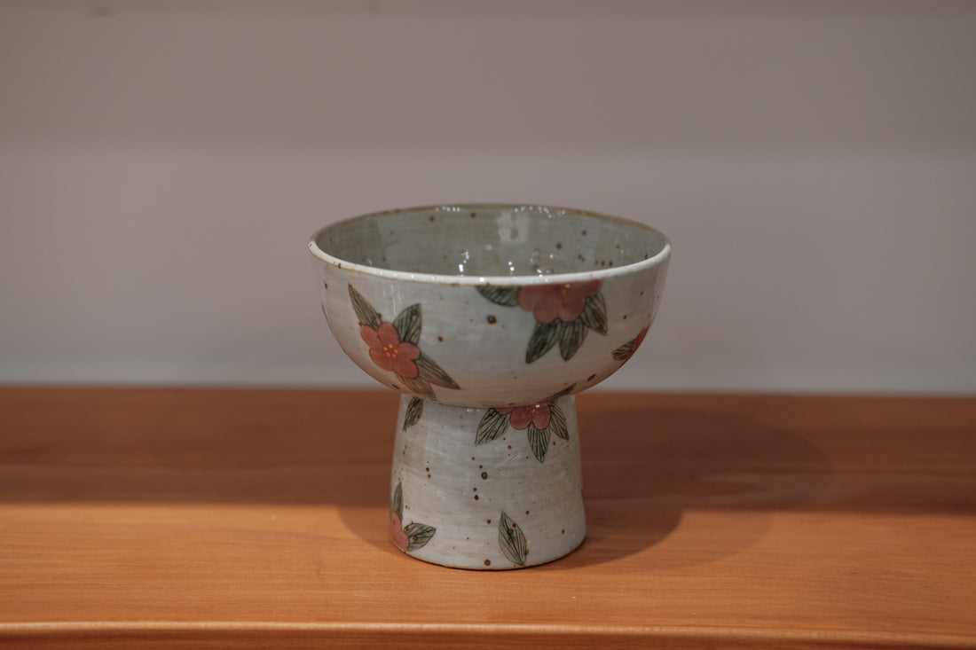 Cool Banana Hand Craft Pedestal Bowl -Camellia FQC48