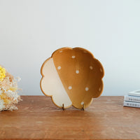 Chiho Yoshida 穗屋工房 Medium Yellow Flower Edge Deep Plate - CY32