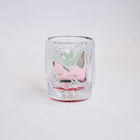 Edo Kiriko Whisky Glass Rock Glass "Butterfly" Green/Red by Junichi Nabetani, Master of traditional crafts