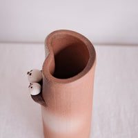 Shigaraki Ware Miniature Owl Vase