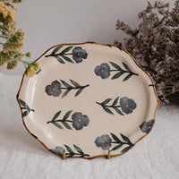 Nakagaki Tomoko Water Color Hand Painted Flower Shaped Plate - KP10 #7