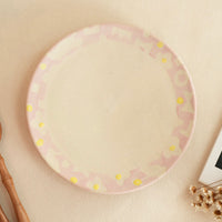 Makiko Sato 佐藤牧子- Pink Mixed Pattern Round Plate MS03