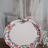 Nakagaki Tomoko Water Color Hand Painted Flower Shaped Plate - KP10 #12