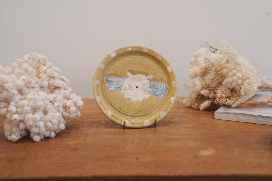 Tomoko Kubo コンガリ舍 Medium Cat Plate TK15