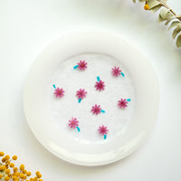 Fuji Glass Studio Flower Plate White Rim 13cm