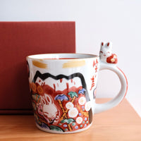 夕立窯 Japanese Style Red Mt. Fuji Mug