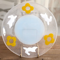 Fuji Glass Studio Rabbit Yellow Flower Plate Plate 18cm