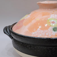 Setoware Flower Donabe Claypot - Size 8