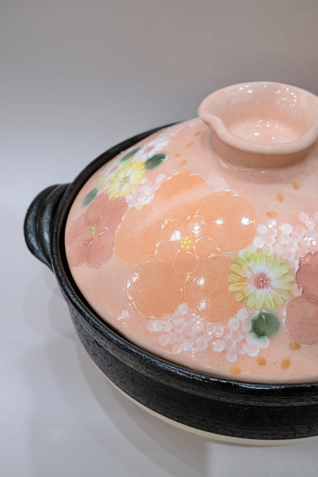 Setoware Flower Donabe Claypot - Size 8