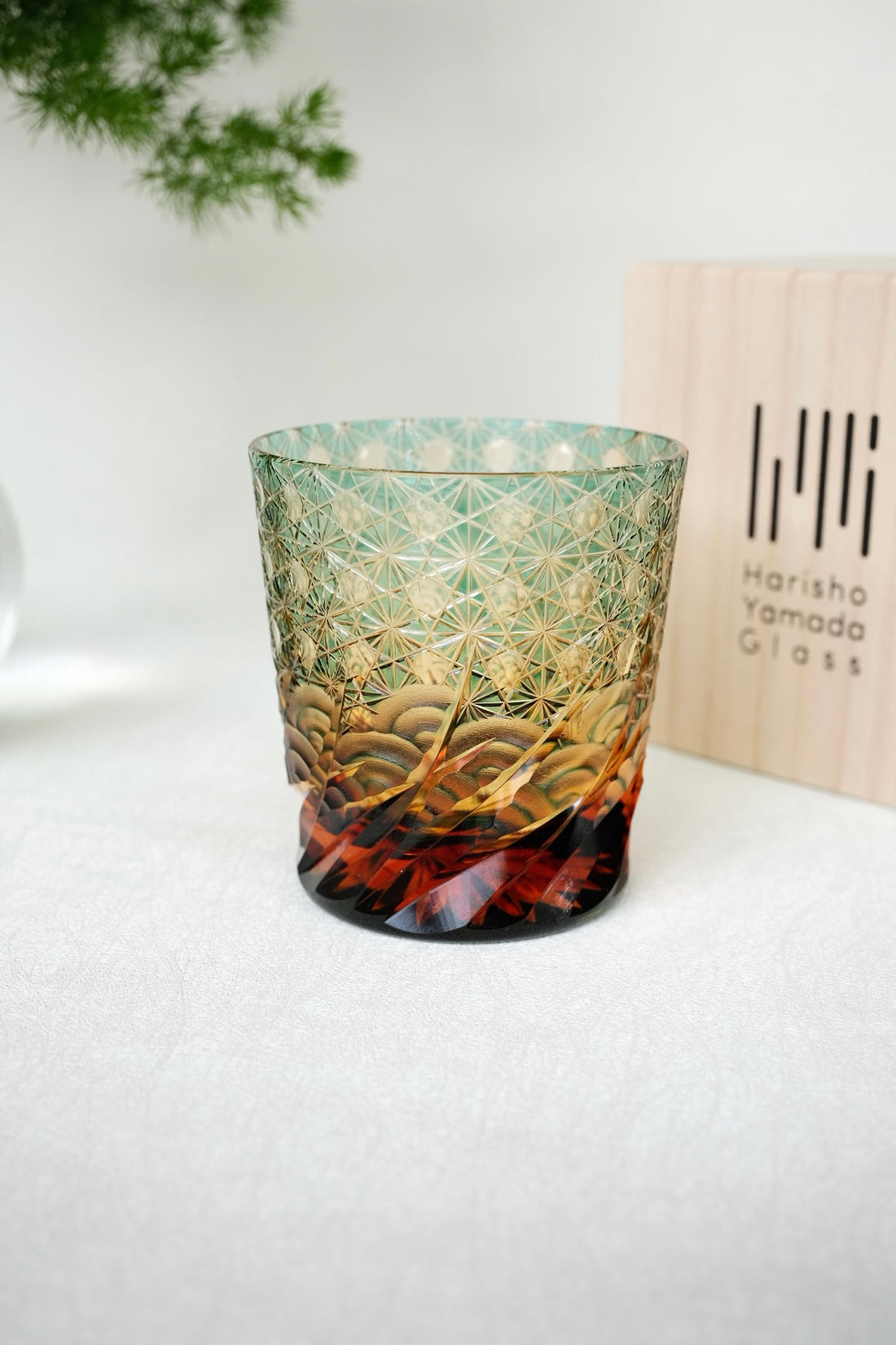 Harisho Yamada Glass - 漣-sazanami Whiskey Crystal Glass - Green