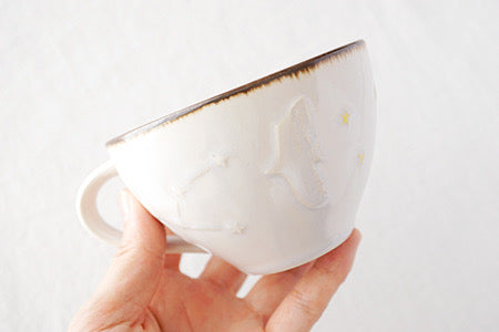 Mashiko Pottery Yoshizawa Bird and Star Sign Mug