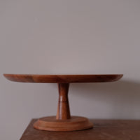 Natural Wood Pedestal Plate Cake Stand