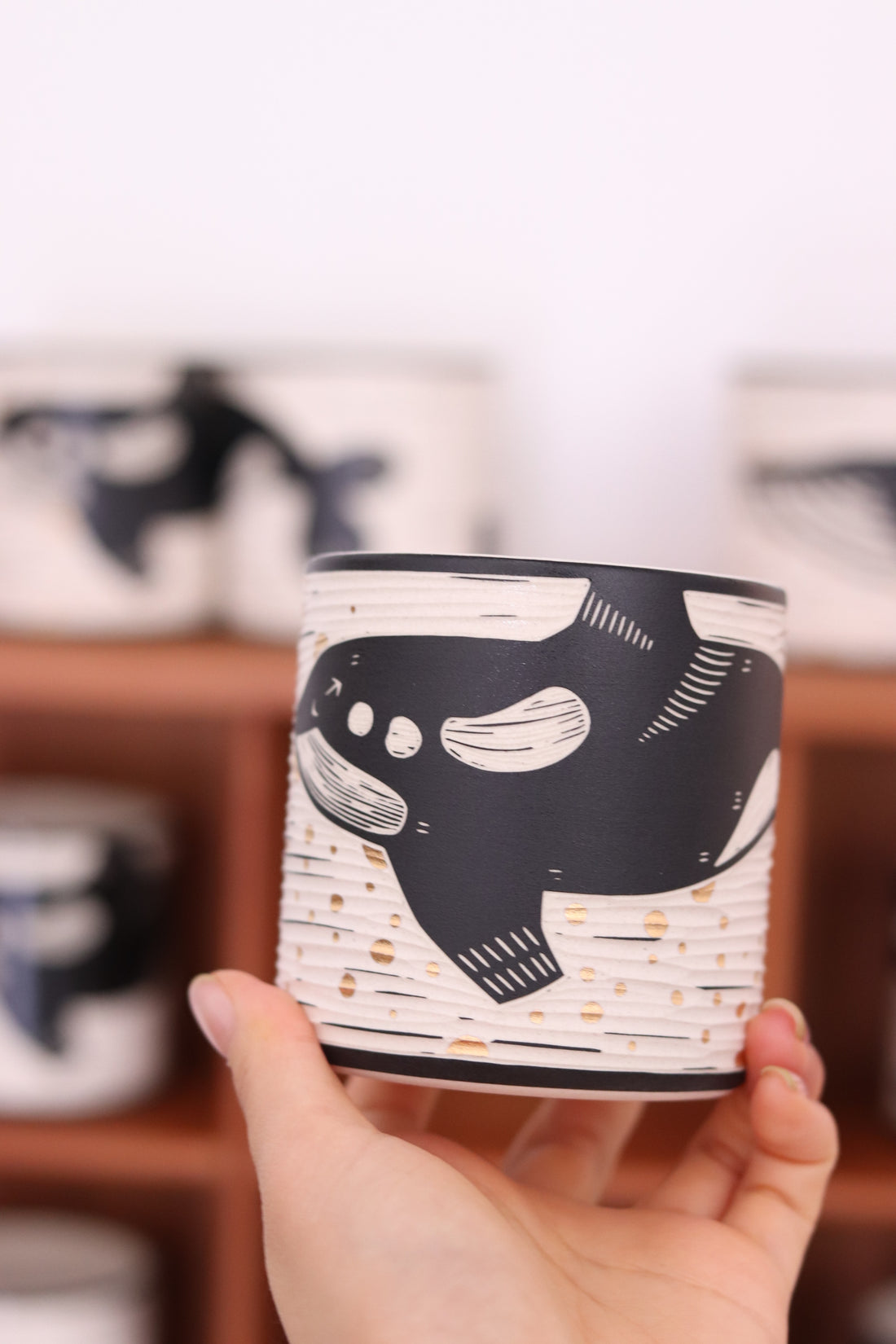 BAIYA Studio Handmade Gold Decor Orca Cup