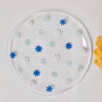 Fuji Glass Studio Flower Plate Blue 18cm