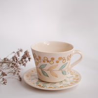 Taki Tomoda 友田多紀 Fruit and Leaf Mug and Saucer - TT06