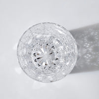 Edo Kiriko Whisky Glass Rock Glass "Large Chrysanthemum" White by Junichi Nabetani, Master of traditional crafts