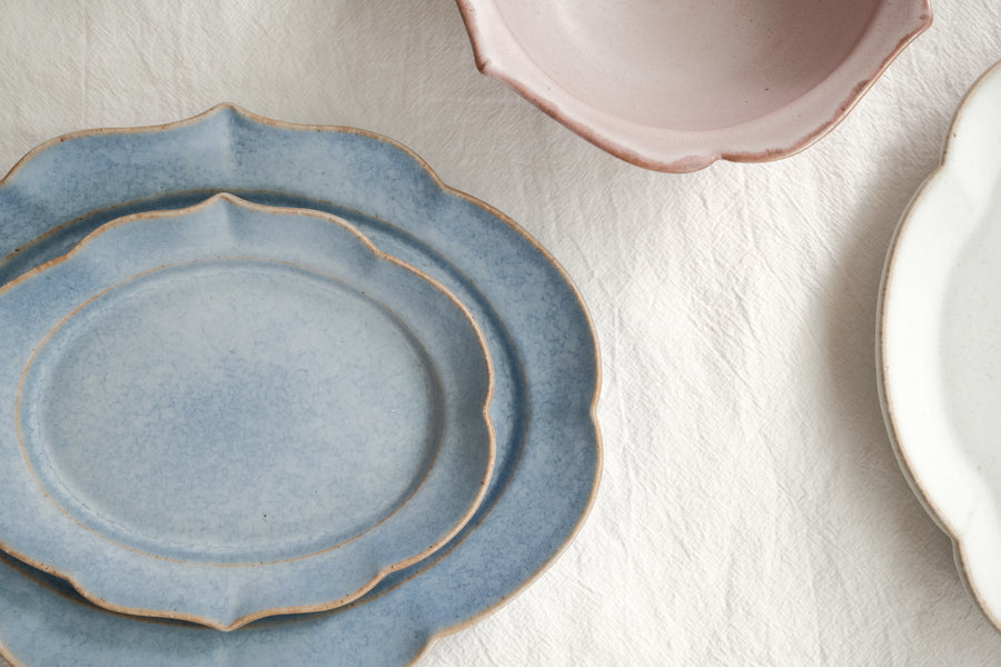 Norio Nakabayashi 中林範夫 Small Oval Plate - Blue NN07