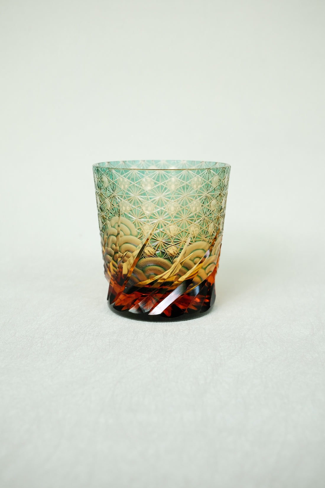 Harisho Yamada Glass - 漣-sazanami Whiskey Crystal Glass - Green