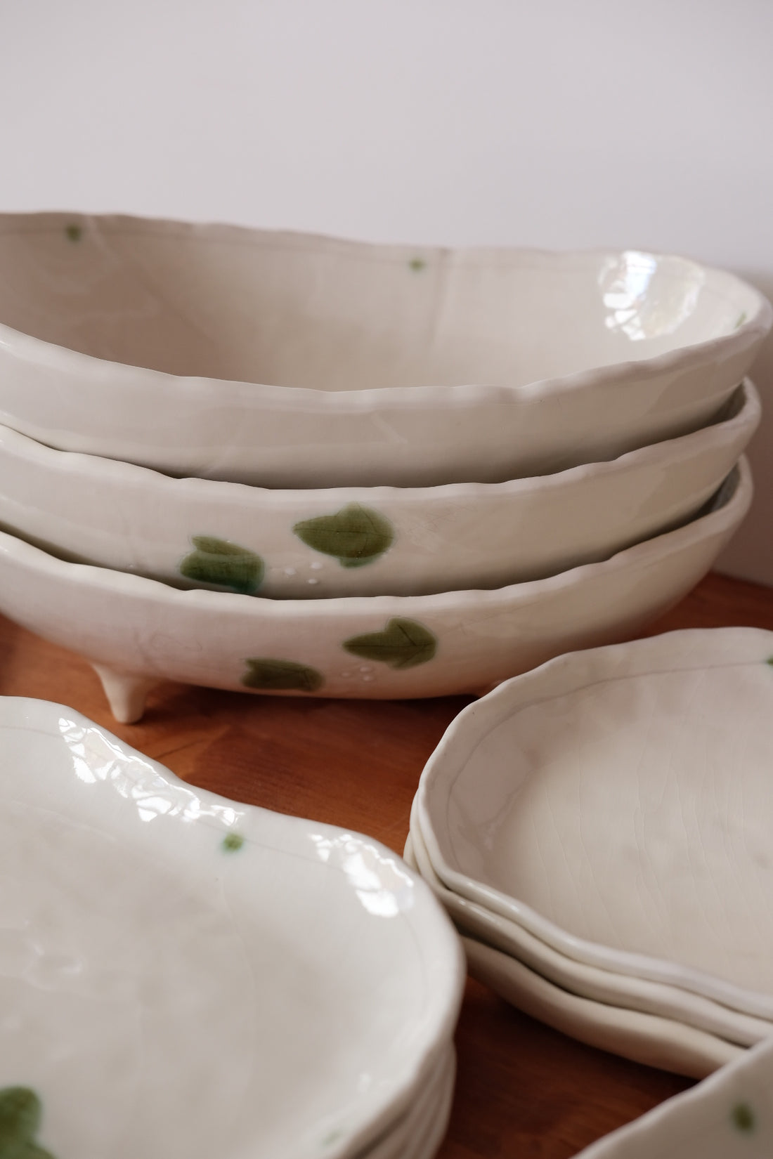 Japanese Shunryoku Green Leaf Large Plate Collection