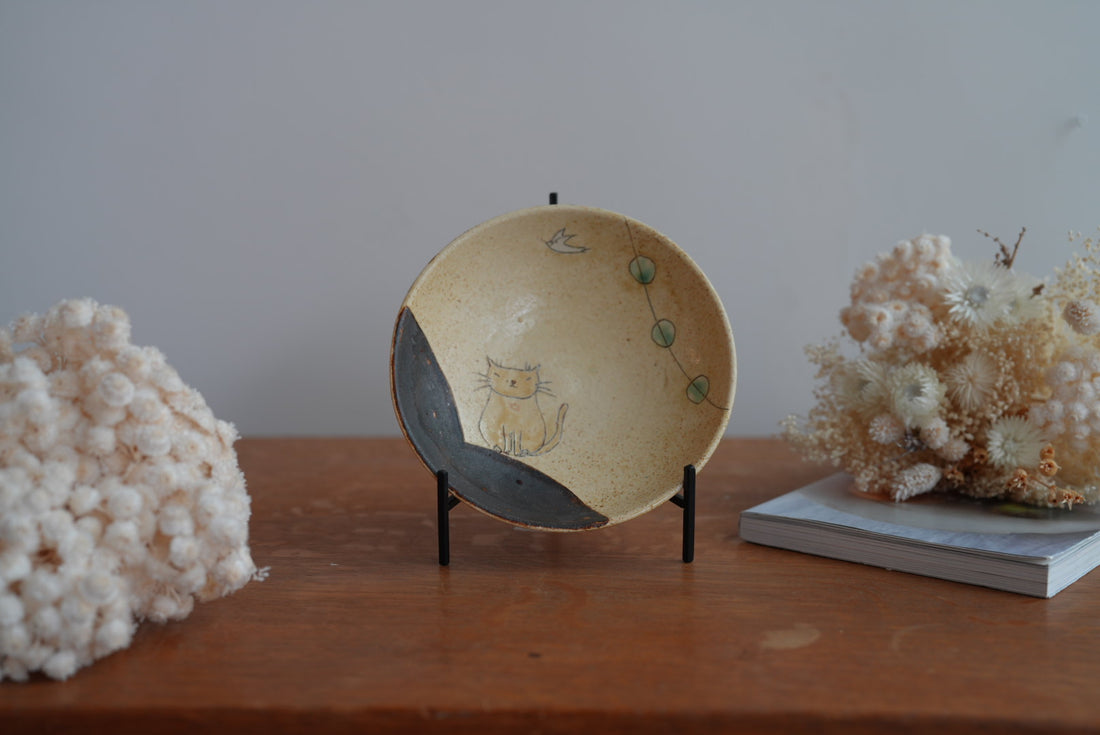 Shoko Hirano 平野照子 Cat Large Bowl SR14 #7