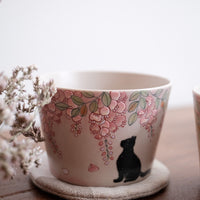 Baizhi Studio- Wisteria Cat Coffee/Tea Cup