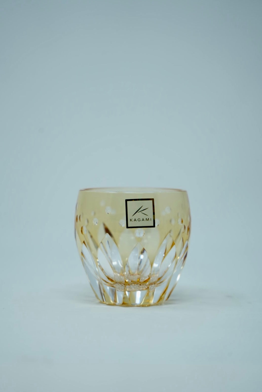 Kagami Crystal - Sake Glass, Edo Kiriko "Sunflower" By Satoshi Nabetani