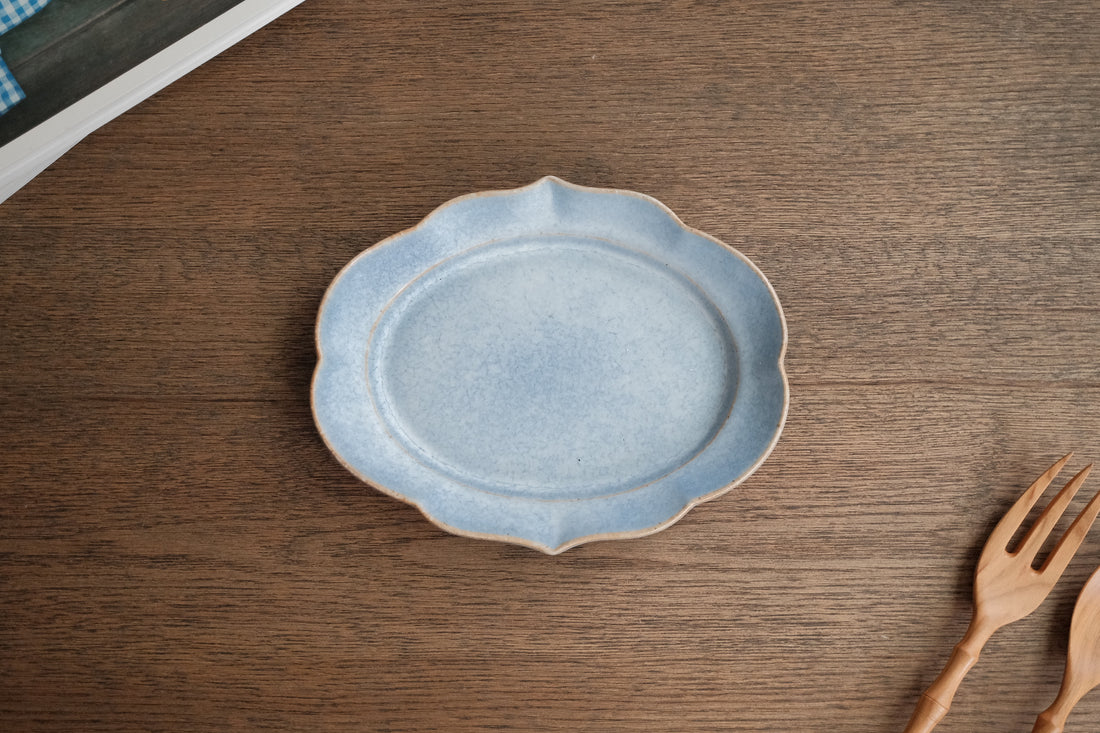 Norio Nakabayashi 中林範夫 Small Oval Plate - Blue NN07