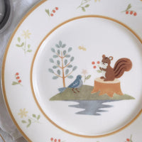 Buncho Pottery 7寸/Squirrel and bird pasta dish