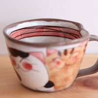 Hasami Arita ware Friendly Cat Large Mug Soup Mug